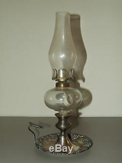 Antique 19th C. Silver Chamberstick Candlestick Oil Lamp Lantern P&A Mfg. Co