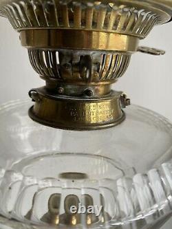 Antique 19th Century Victorian Evered & Co Brass Corinthian Column Oil Lamp