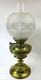 Antique 21 Brass Veritas English Juno Draught Oil Lamp + Glass Funnel & Shade
