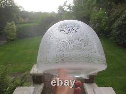 Antique Acid Etched Beehive Duplex Oil Lamp Shade