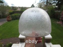 Antique Acid Etched Beehive Duplex Oil Lamp Shade