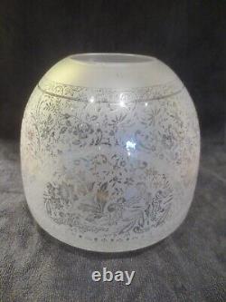 Antique Acid Etched Beehive Duplex Oil Lamp Shade