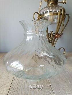 Antique Arts And Crafts Brass Oil Lamp Free Delivery