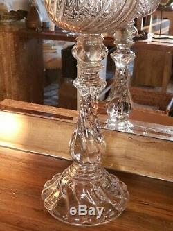 Antique Baccarat oil lamp 28 inch tall