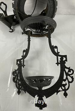 Antique Bradley & Hubbard Iron Horse Hanging Oil Lamp Holder 1870s