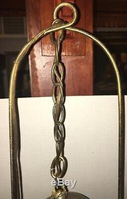 Antique Bradley & Hubbard No 89 Hanging Oil Lamp Country Store Vintage Brass