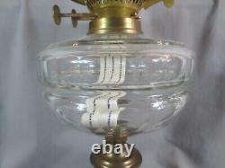 Antique Brass & Cut Glass English Made Duplex Oil Lamp