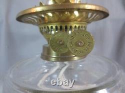Antique Brass & Cut Glass English Made Duplex Oil Lamp