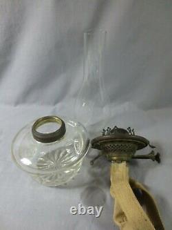 Antique Brass & Cut Glass Wright & Butler Duplex Oil Lamp