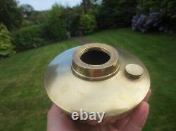 Antique Brass Duplex Oil Lamp burner & Vintage Acid Etched Tulip Shade