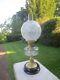 Antique Brass & Glass Oil Lamp Complete with Original Acid Etched Oil Lamp Shade