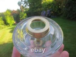 Antique Brass & Glass Oil Lamp Complete with Original Acid Etched Oil Lamp Shade