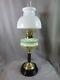 Antique Brass & Glass Oil Lamp With Original Victorian Reading Oil Lamp Shade