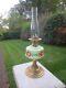 Antique Brass & Glass Uranium Vaseline SUN Oil Lamp Chimney & Original Chimney