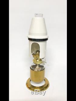 Antique Brass Microscope Oil Lamp By Steward c1880
