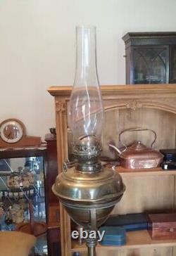 Antique Brass Oil Lamp On Quality Brass Stand DELIVERY POSSIBLE
