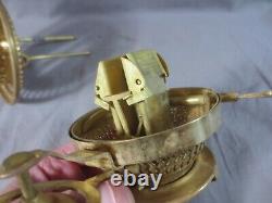 Antique Brass RARE MODEL HINKS DUPLEX Lever Lift Oil Lamp Burner Bayonet Fit