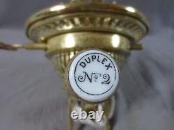 Antique Brass RARE Screw Duplex No2 Hinks Lever Lift Oil Lamp Burner Screw Fit