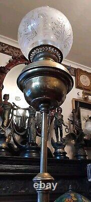 Antique Brass Telescopic Standard Oil Lamp