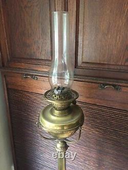 Antique Brass Victorian Arts Crafts Nouveau Oil Church Chapel Lamp Lantern Light