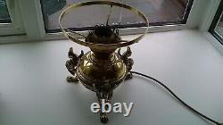 Antique Brass and Bronze Oil Lamps x 2