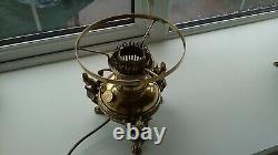 Antique Brass and Bronze Oil Lamps x 2