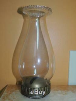Antique Cast Iron Glass 17.5 Kerosene Oil Lamp wall bracket sconce pivot c1890