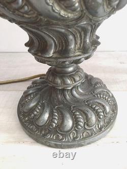 Antique Cast Metal Oil Lamp Base Converted into Electric and Recently Re-wired