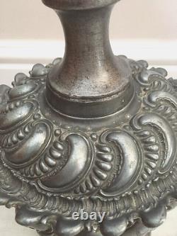 Antique Cast Metal Oil Lamp Base Converted into Electric and Recently Re-wired