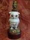 Antique China German Pottery Ernst Bohne & Sohne Victorian Owl Oil Lamp