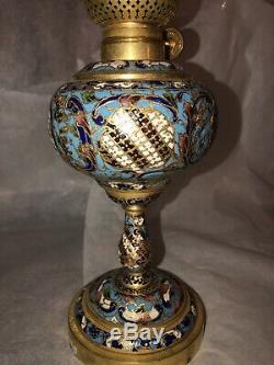 Antique Cloisonné Oil Lamp