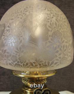Antique Copper & Brass Oil Lamp & Shade