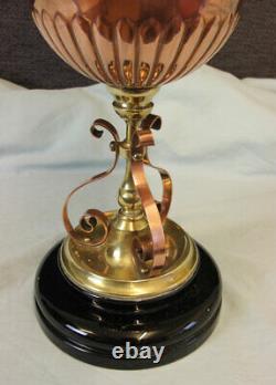 Antique Copper & Brass Oil Lamp & Shade