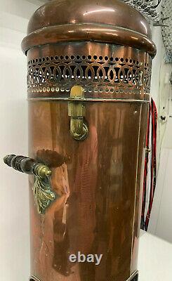 Antique Copper Verity Brothers Paraffin Heater Lamp Victorian Twin Burners