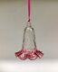 Antique Cranberry Glass Oil Lamp Smoke Bell Quilted RARE