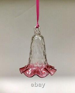 Antique Cranberry Glass Oil Lamp Smoke Bell Quilted RARE