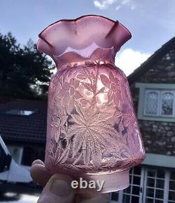 Antique Cranberry Oil Lamp Shade Peg Lamp/Gaudard Shade/Kosmos Shade