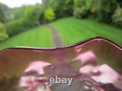 Antique Cranberry Optic Glass Tulip Oil Lamp Shade Several Chips On Top Rim