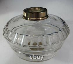 Antique Cut / Faceted Glass Oil Lamp Font / Fount Duplex Screw Collar