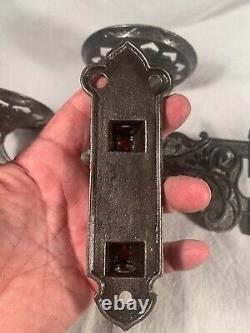 Antique Double Oil Lamp Ornate Victorian Eastlake Oil Lamp Bracket & Wallplate