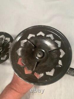 Antique Double Oil Lamp Ornate Victorian Eastlake Oil Lamp Bracket & Wallplate