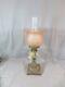 Antique Duplex Oil Lamp Chimney And Moulded Glass Shade Shepards Hut Farmhouse