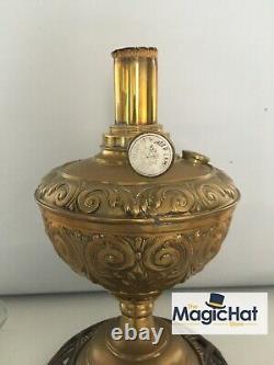 Antique Ehrich & Graetz Brass Kerosene Oil Lamp Wunder Lampe Art Nouveau RARE