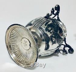 Antique Evered's Silver Plated Oil Lamp with Burner and Pink Glass Shade