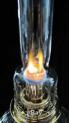 Antique French Oil Lamp Crystal Baccarat Table Parlor GWTW Kerosene Victorian