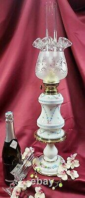 Antique French Oil Lamp Kerosene Porcelain Limoges Gone With The Wind Victorian