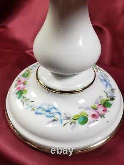 Antique French Oil Lamp Kerosene Porcelain Limoges Gone With The Wind Victorian