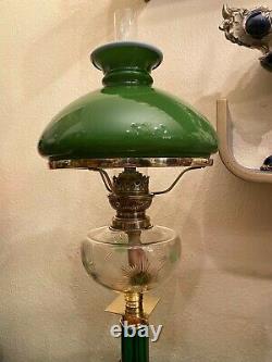 Antique German Green Oil Kerosene Lamp Original Brenner