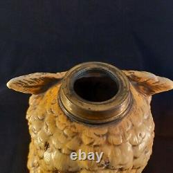 Antique German Owl oil lamp base LARGE