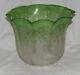 Antique Glass Oil-lamp Shade Victorian Green/clear Etched Glass Duplex Shade
